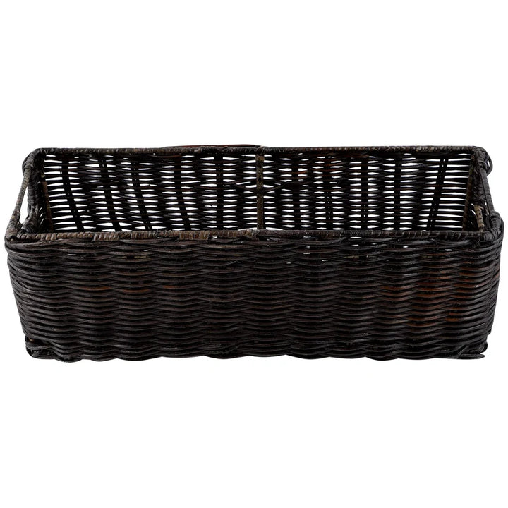Wicker Vanity Tray for Bathroom Antique Black- Ulwinton