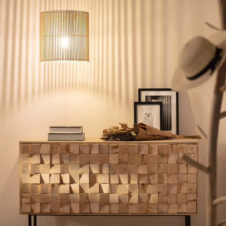 Bamboo Hanging Light for Bedroom | Rattan Pendant Lamp - Avital
