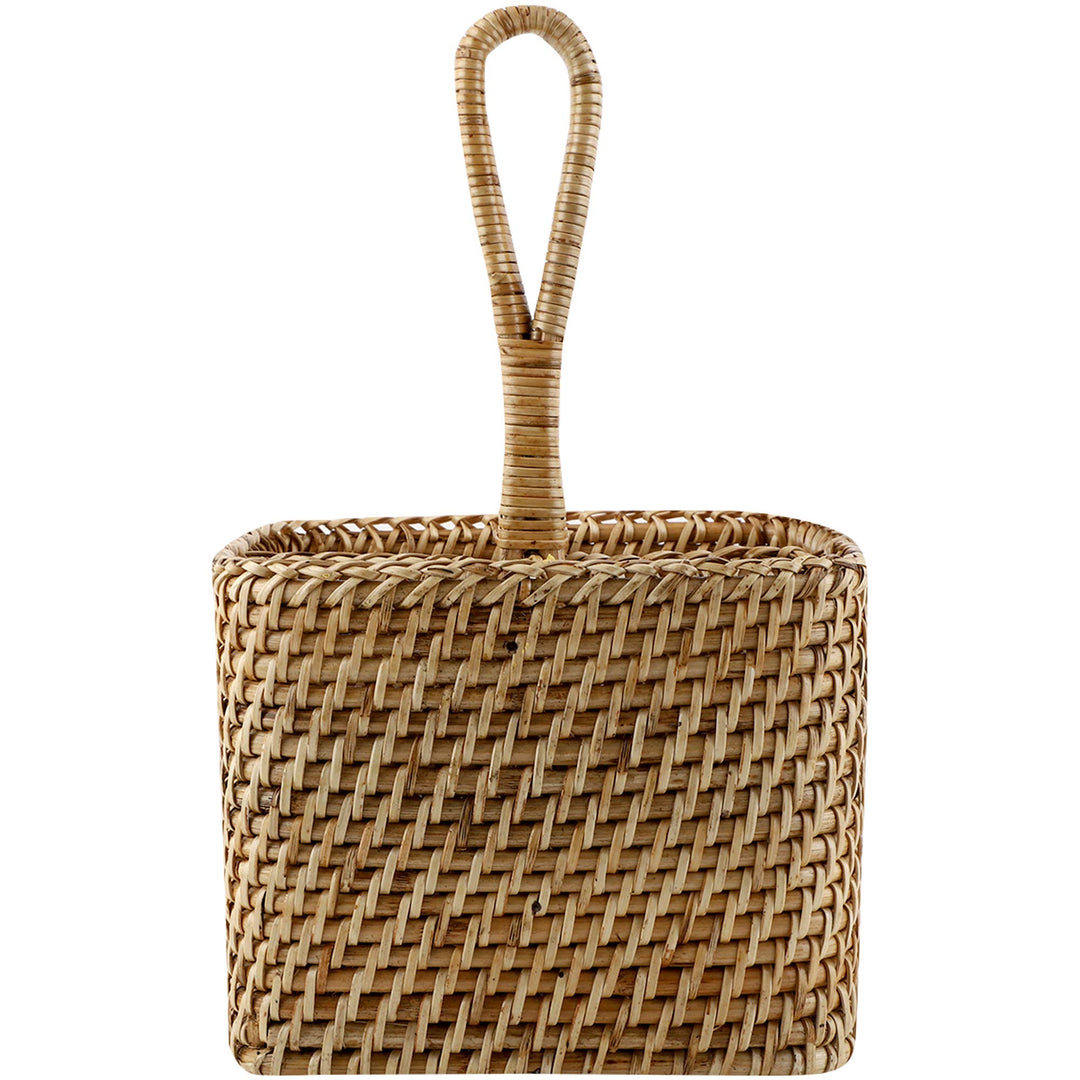 Cane Spoon Stand for Dining Table | Rattan Cutlery Holder - Roland