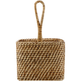 Cane Spoon Stand for Dining Table | Rattan Cutlery Holder - Roland