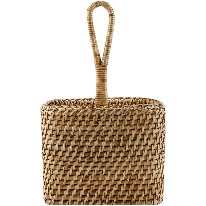 Cane Spoon Stand for Dining Table | Rattan Cutlery Holder - Roland
