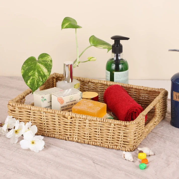 Seagrass Serving Tray for Kitchen | Kauna Grass Platter with Handles - Xerionson