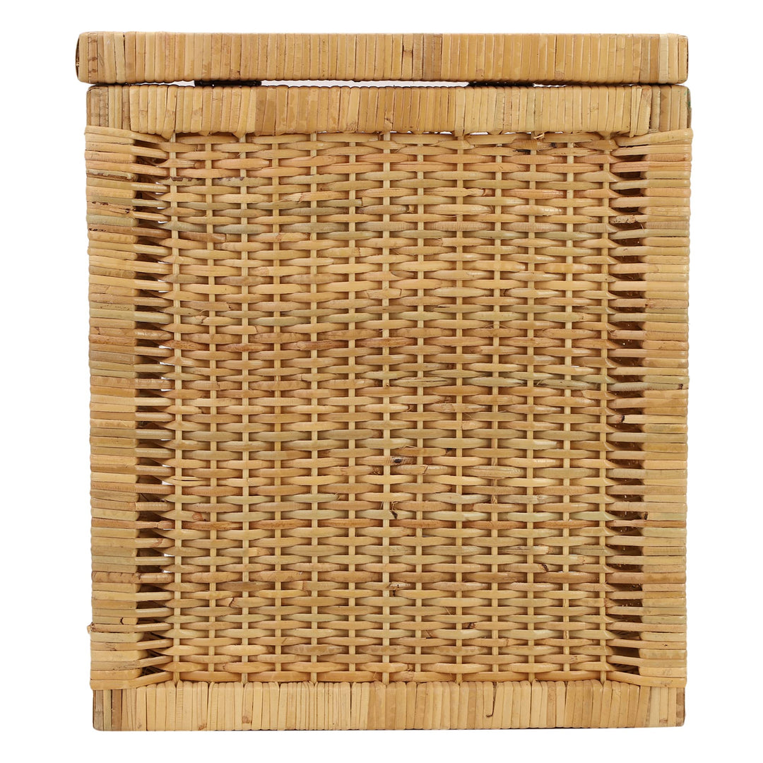 Wicker Storage Basket with Lid for Bathroom - Torrenfield