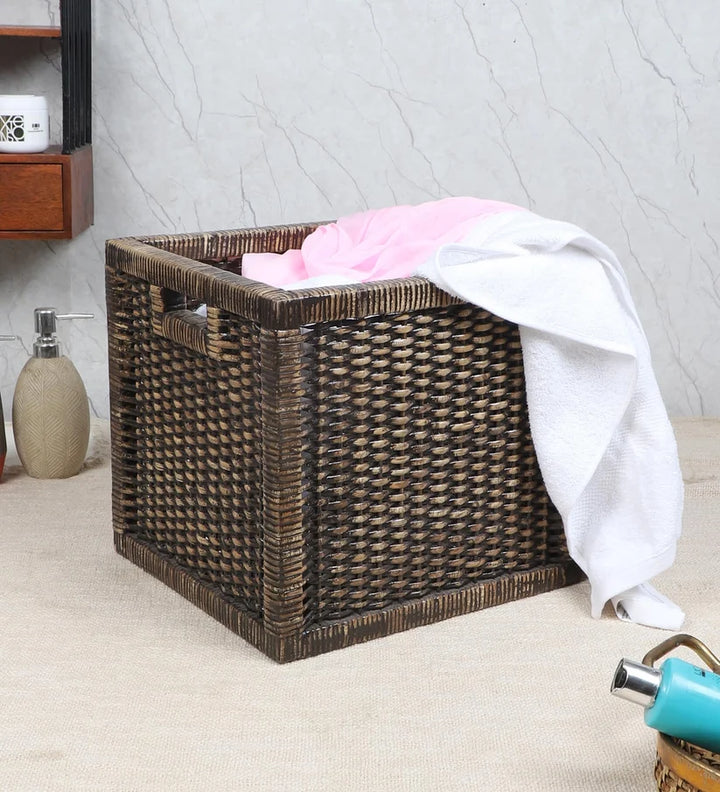 Wicker Storage Basket 12.5x13.5x12.5 Inch for Wardrobe - Idriston