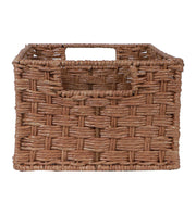 Luxury Rattan Handicrafts  Bamboo Rattan Wicker Basket for Cloths, Storage, Bin Organizer for Toiletry Cosmetic (Brown, 13 x 9 x 6,Pack of 1)