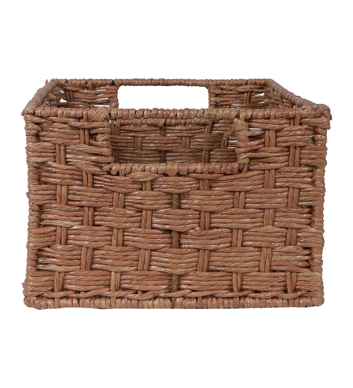 Luxury Rattan Handicrafts  Bamboo Rattan Wicker Basket for Cloths, Storage, Bin Organizer for Toiletry Cosmetic (Brown, 13 x 9 x 6,Pack of 1)