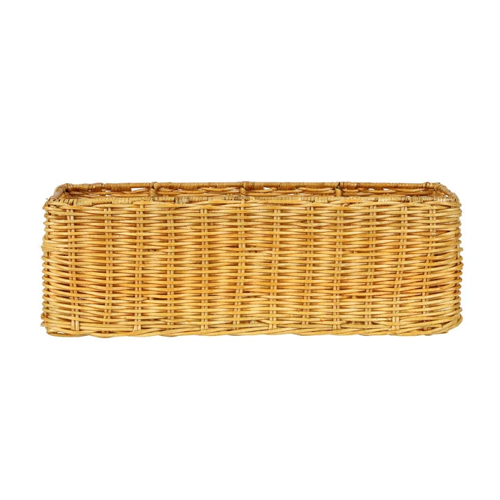 Rattan Storage Basket 14x4.5 Inch for Bathroom - Wilderson