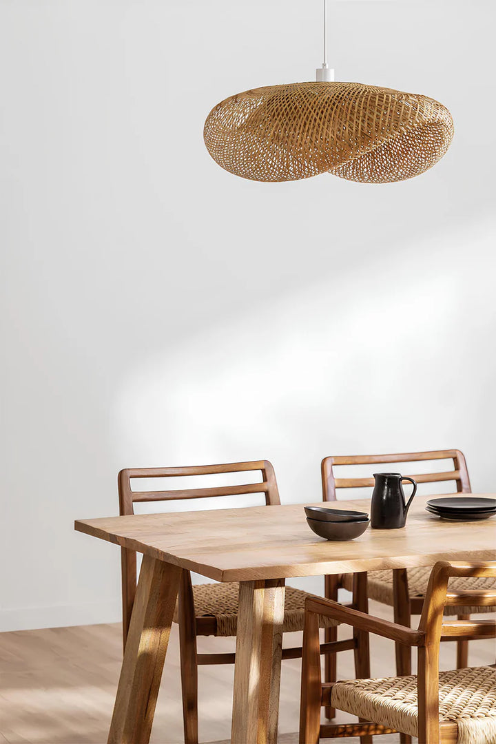 Bamboo Hanging Light for Drawing Room | Rattan Pendant Lamp - Zane