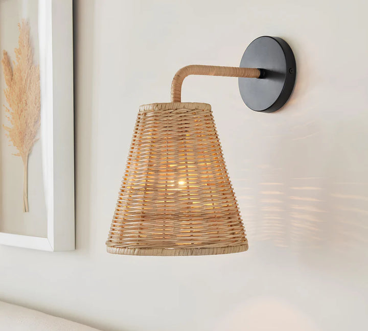 Bamboo Wall Sconce for Entryway | Jute Wall Light - Yorick