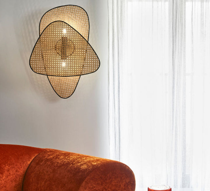 Wicker Wall Lamp for Bedroom | Bamboo Wall Sconce- Vesperfield