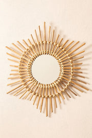 Rattan Wall Mirror for Dining Room | Cane Round Mirror - Drydenshire
