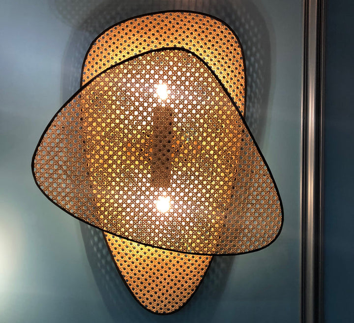 Wicker Wall Lamp for Bedroom | Bamboo Wall Sconce- Vesperfield