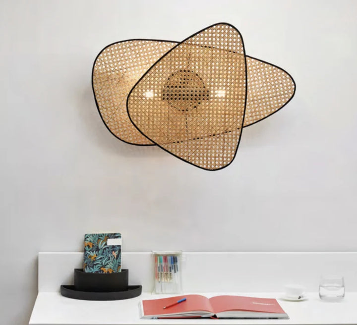 Wicker Wall Lamp for Bedroom | Bamboo Wall Sconce- Vesperfield