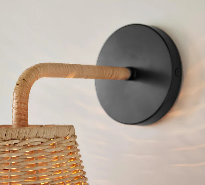 Bamboo Wall Sconce for Entryway | Jute Wall Light - Yorick