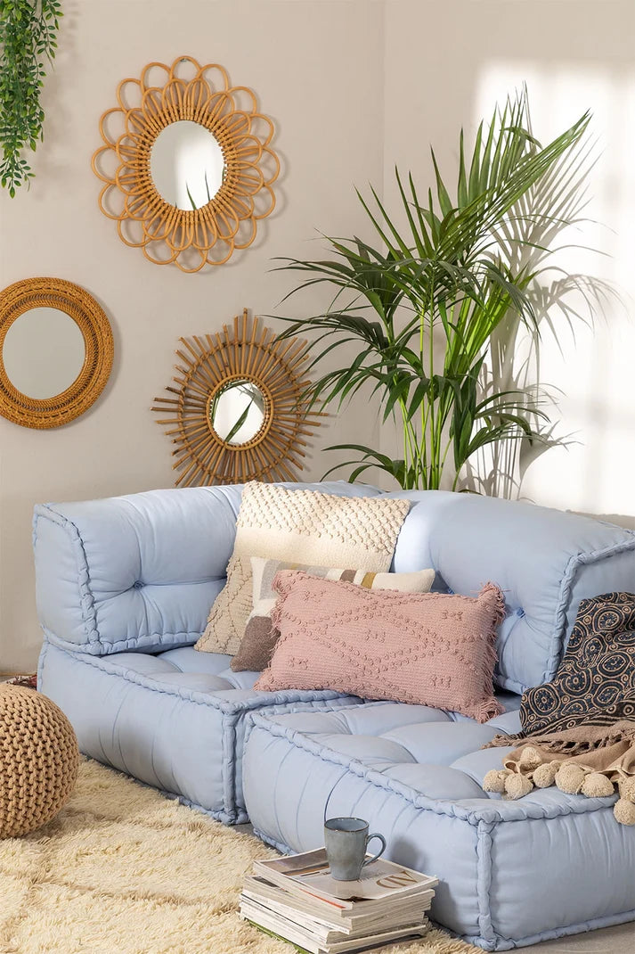 Rattan Wall Mirror for Dining Room | Cane Round Mirror - Drydenshire