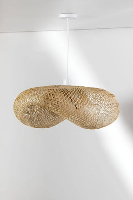 Bamboo Hanging Light for Drawing Room | Rattan Pendant Lamp - Zane