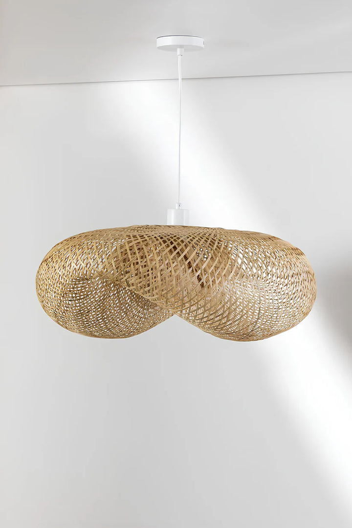 Bamboo Hanging Light for Drawing Room | Rattan Pendant Lamp - Zane