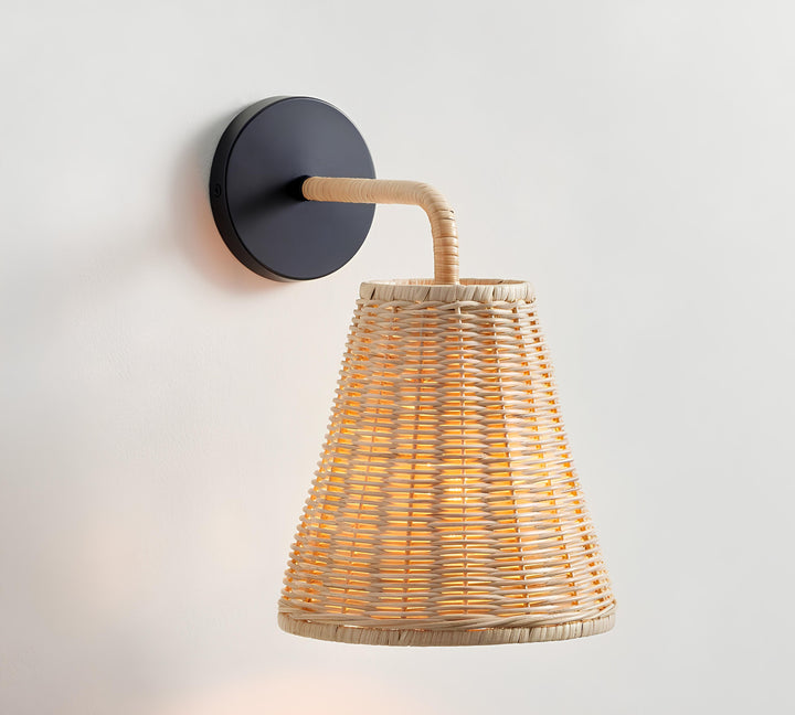 Bamboo Wall Sconce for Entryway | Jute Wall Light - Yorick