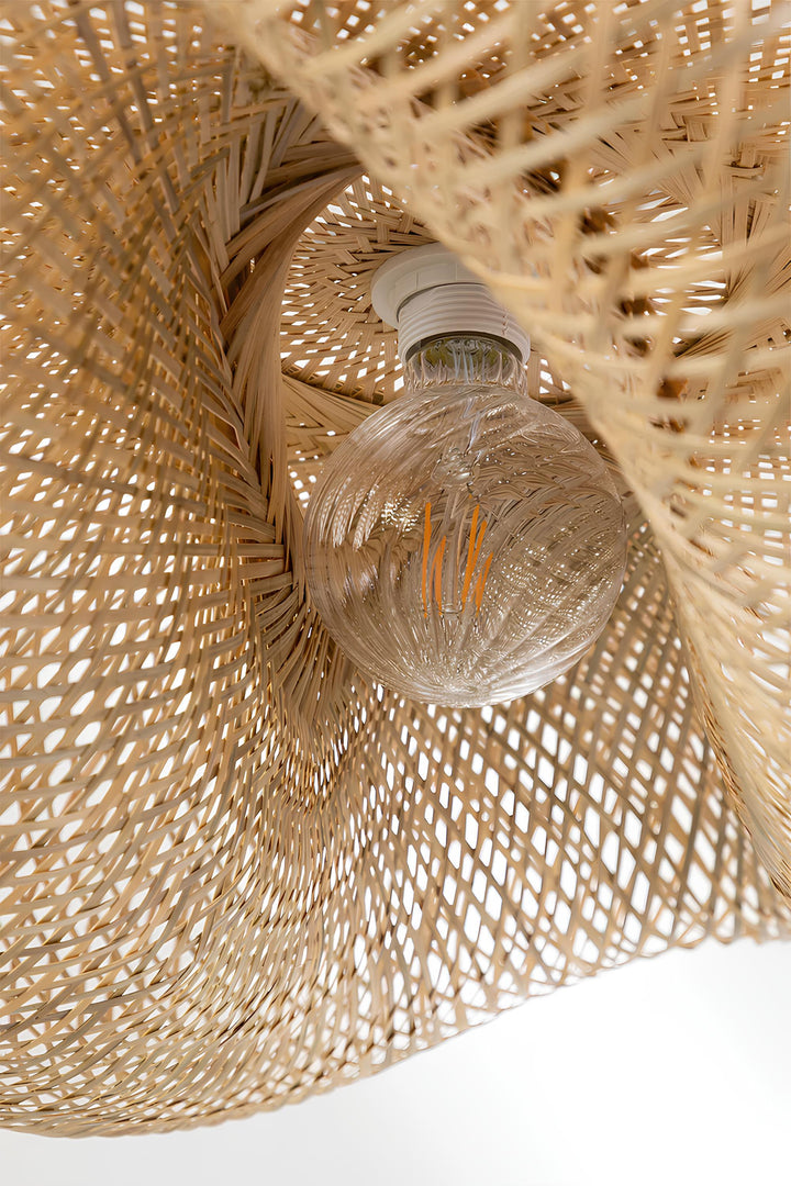 Bamboo Hanging Light for Drawing Room | Rattan Pendant Lamp - Zane