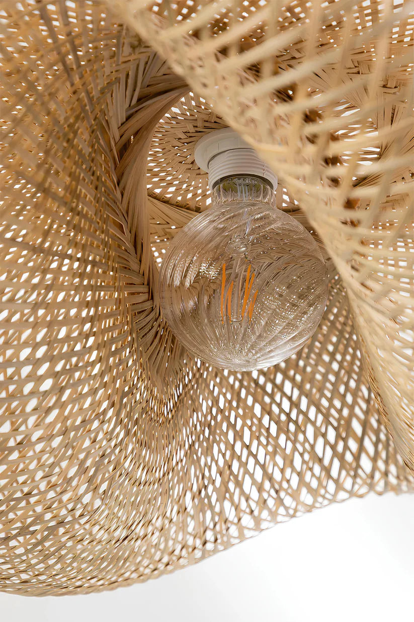 Bamboo Hanging Light for Drawing Room | Rattan Pendant Lamp - Zane