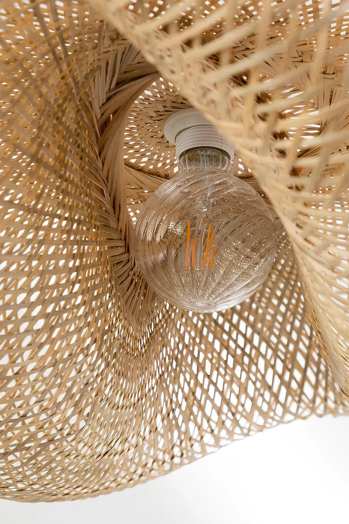 Bamboo Hanging Light for Drawing Room | Rattan Pendant Lamp - Zane