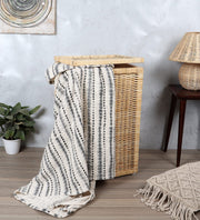 Luxury Rattan Handicrafts  wicker water hyacinth kauna grass bamboo cane Storage Basket with Lids | laundry hampers for bathroom wicker laundry ba