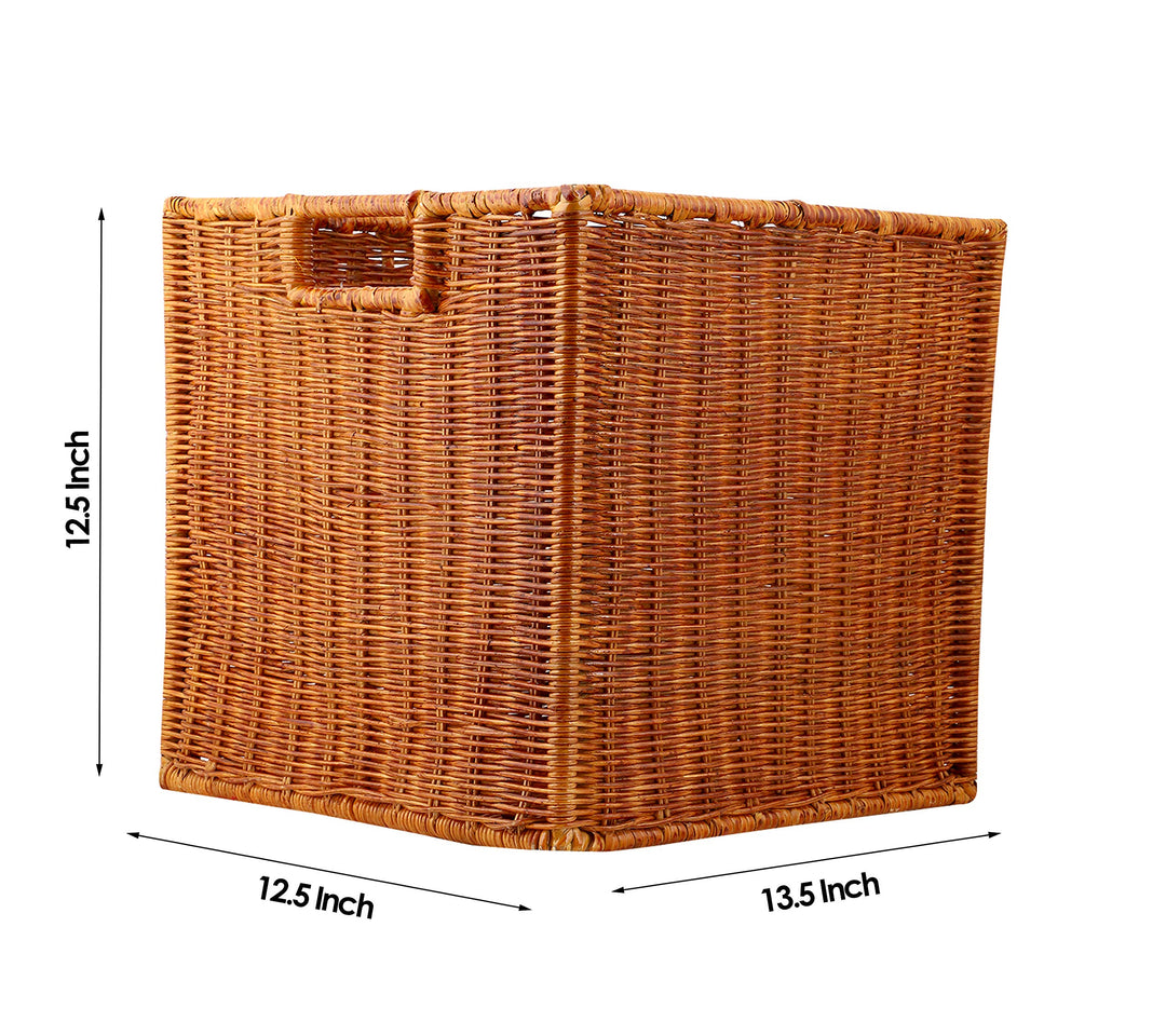 Wicker Storage Basket 12.5x13.5x12.5 Inch - Jorahn