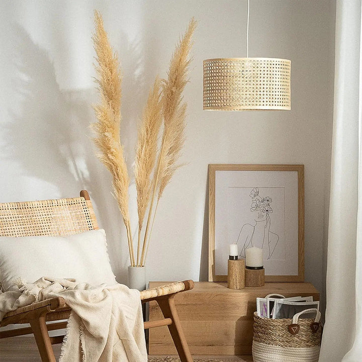 Rattan Pendant Light for Living Room 12 Inch - Aisha by Luxury Rattan Handicrafts 