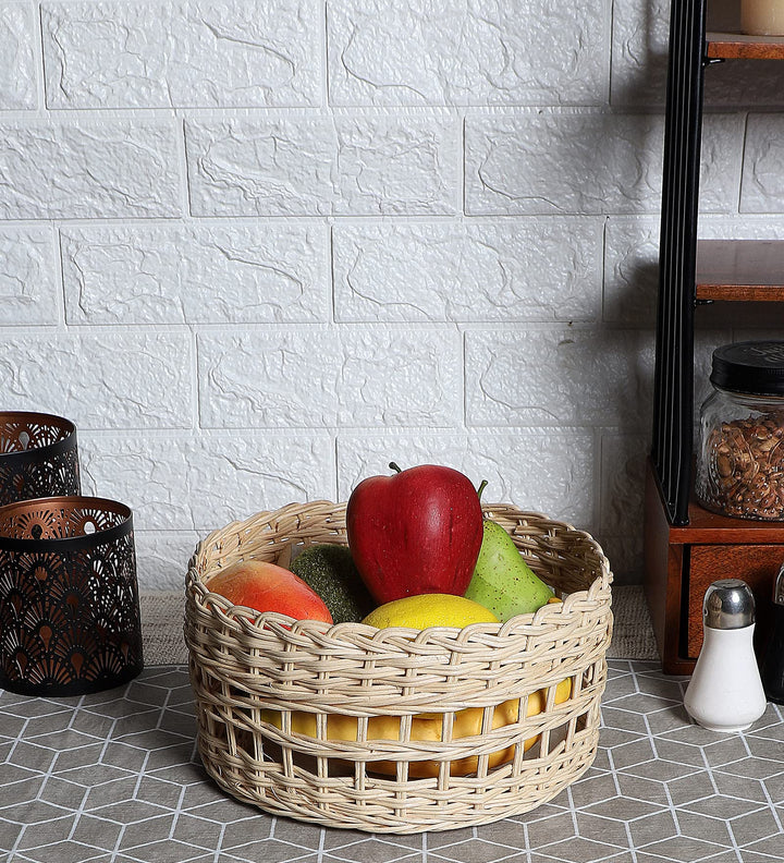 Luxury Rattan Handicrafts  Handmade Wicker Basket Bathroom Vanity Tray, Wicker Kitchen Counter top Storage Shelf Coffee Table Decorative Tray Cosm