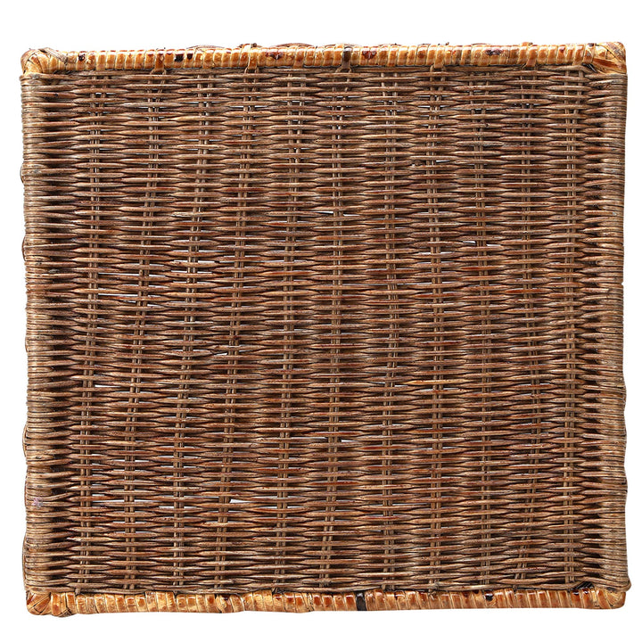 Luxury Rattan Handicrafts  Wicker wardrobe basket for storage, cloths, newspapers, photos or other memorabilia (12.5" W x 13.5" L x 12.5" H, Dark Brown (Glossy Finish)) - Luxury Rattan Handicrafts 