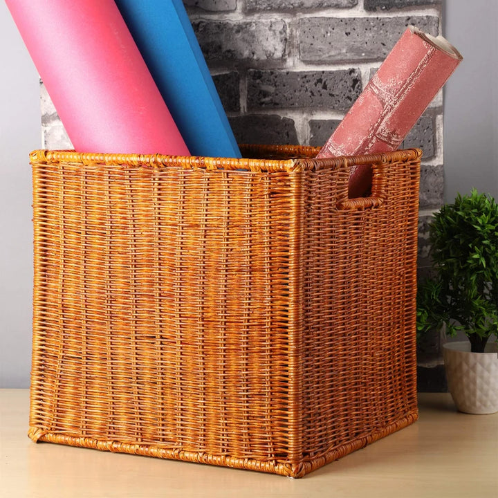 Wicker Storage Basket 12.5x13.5x12.5 Inch - Jorahn