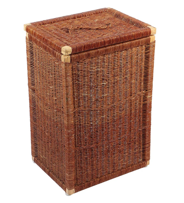 Wicker Laundry Basket with Lid for Bathroom- Xylander