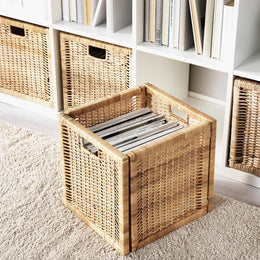 Wicker Storage Basket 12.5x13.5x12.5 Inch for Wardrobe - Groveland
