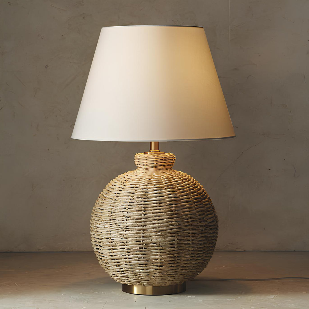 Rattan & Bamboo Table Lamp for Bedroom | Handmade - Idris