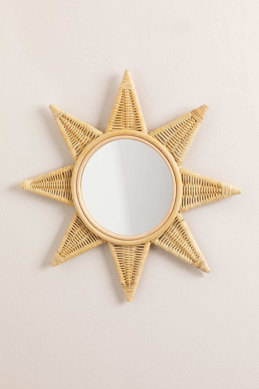 Bamboo Wall Mirror for living room | Cane Wall Mirror | Rattan Mirror - Larisa - Luxury Rattan Handicrafts 