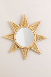 Bamboo Wall Mirror for living room | Cane Wall Mirror | Rattan Mirror - Larisa - Luxury Rattan Handicrafts 