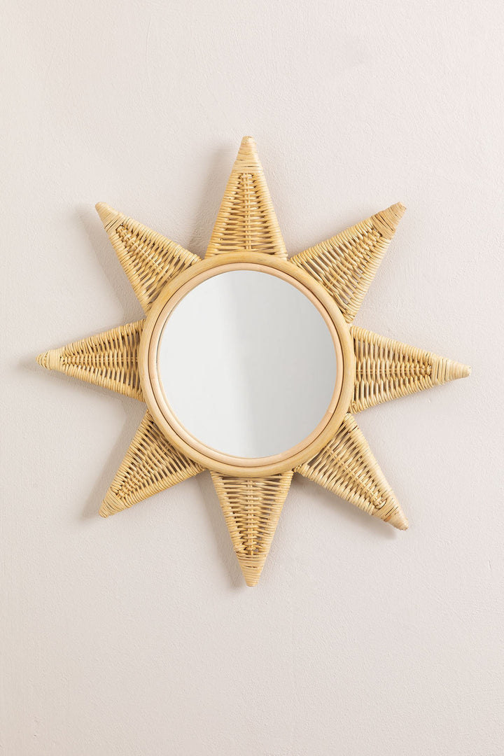 Bamboo Wall Mirror for living room | Cane Wall Mirror | Rattan Mirror - Larisa - Luxury Rattan Handicrafts 