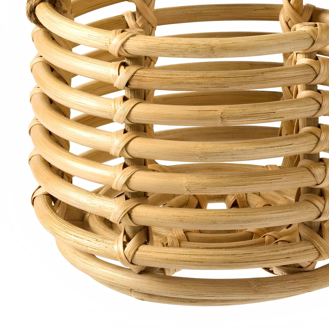 Rattan Hanging Plant Pots | Cane Hanging Flower Pots | Bamboo Hanging Planters Set of 2 - Eamonn