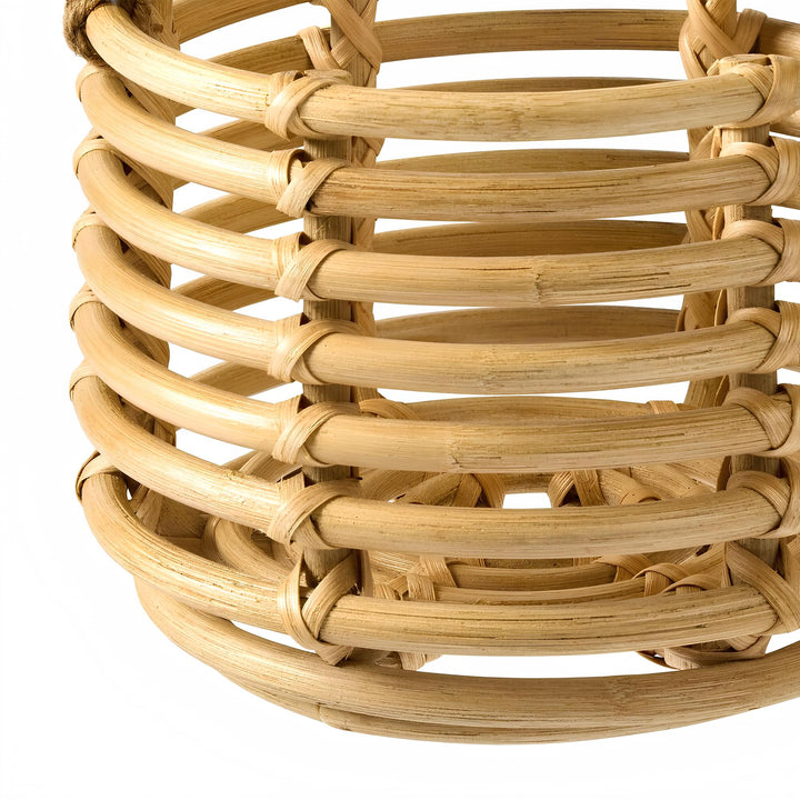 Rattan Hanging Plant Pots | Cane Hanging Flower Pots | Bamboo Hanging Planters Set of 2 - Eamonn