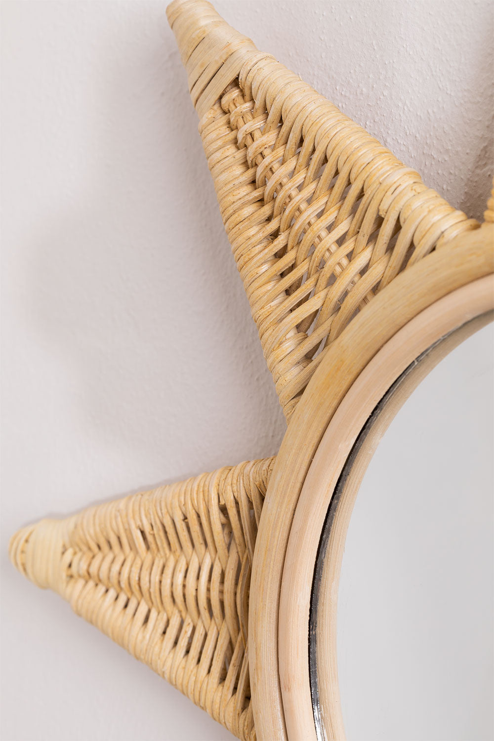 Bamboo Wall Mirror for living room | Cane Wall Mirror | Rattan Mirror - Larisa - Luxury Rattan Handicrafts 