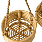 Rattan Hanging Plant Pots | Cane Hanging Flower Pots | Bamboo Hanging Planters Set of 2 - Eamonn