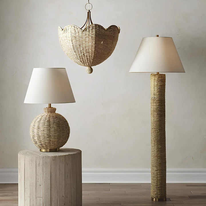 Rattan & Bamboo Table Lamp for Bedroom | Handmade - Idris