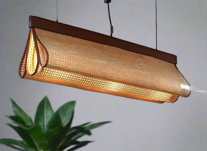 Rattan Chandelier for Bedroom | Cane Hanging Light - Devin
