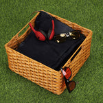 Luxury Rattan Handicrafts  Handcrafted Wicker Storage Container Basket with Handles for Toiletry Cosmetic, Towels, Toys, Bathroom, Bedroom, Wardro