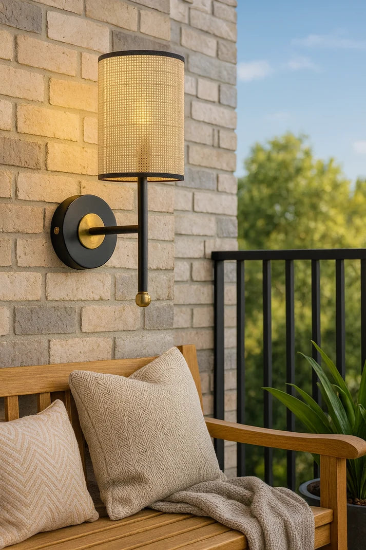 Rattan Wall Lamp for Bedroom | Cane Wall Sconce - Marlow