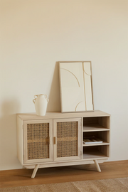 Wooden Sideboard with 2 Shelves | Wooden Cabinet - Kalestonby