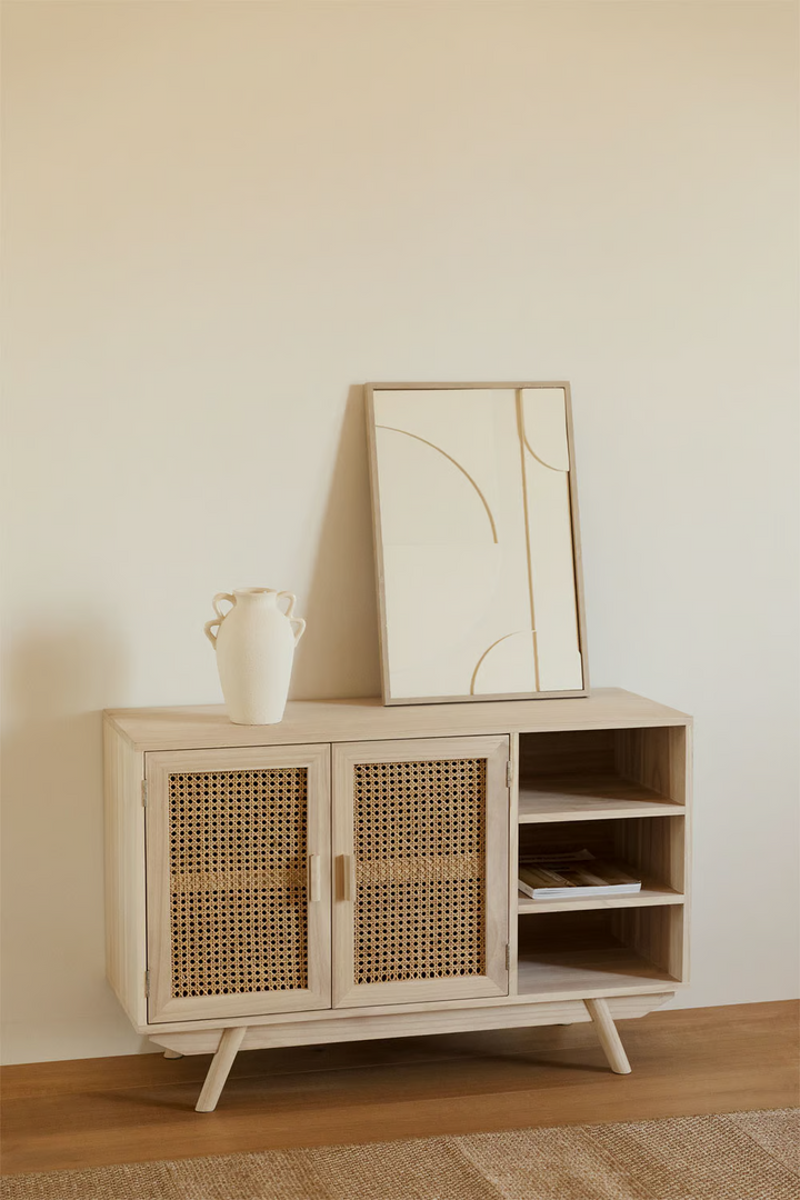 Wooden Sideboard with 2 Shelves | Wooden Cabinet - Kalestonby