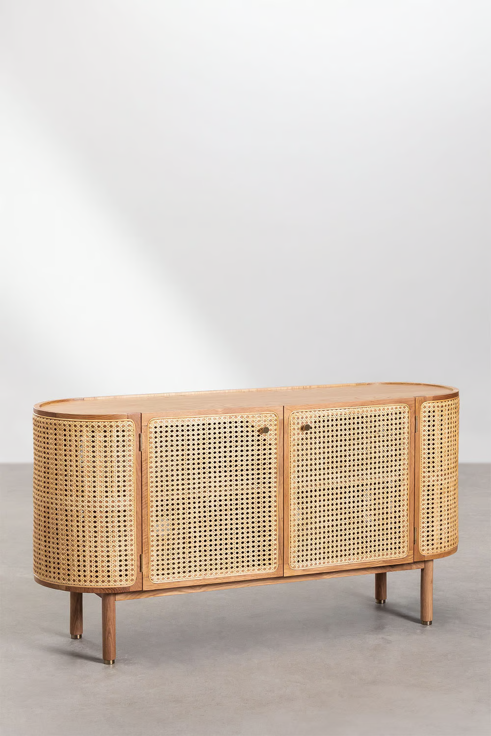 Rattan and Wood Sideboard | Wooden Cabinet - Sylas