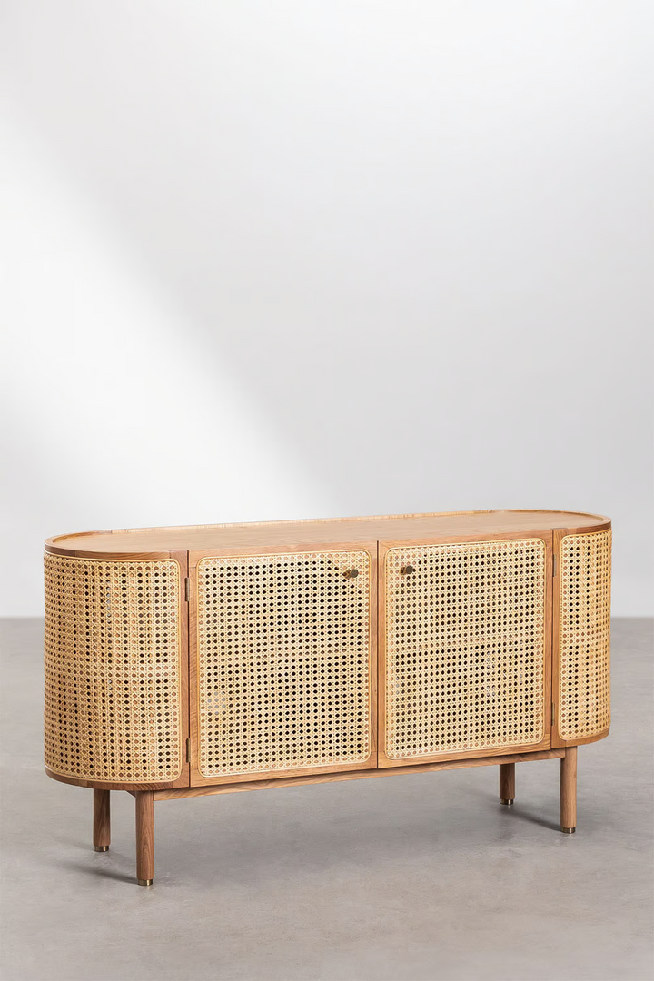 Rattan and Wood Sideboard | Wooden Cabinet - Sylas