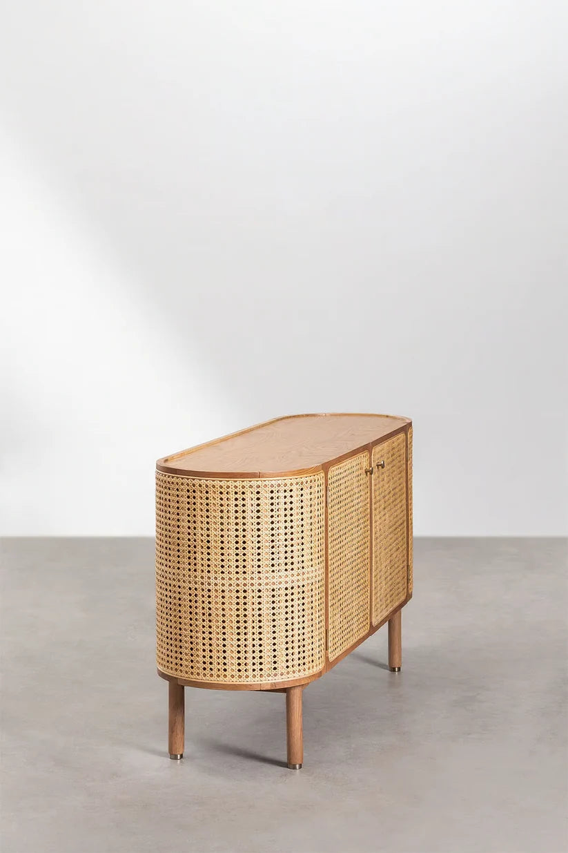 Rattan and Wood Sideboard | Wooden Cabinet - Sylas